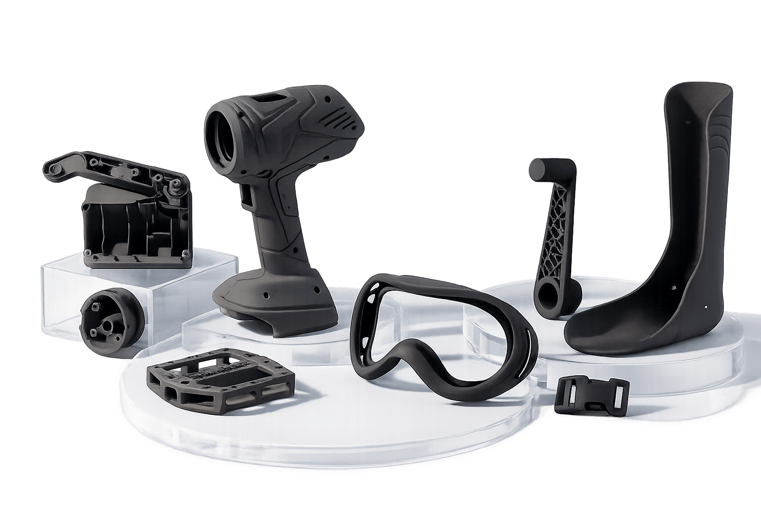 SLS printed nylon parts